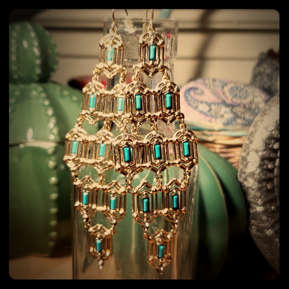 Gold Geometric Dangling Earrings